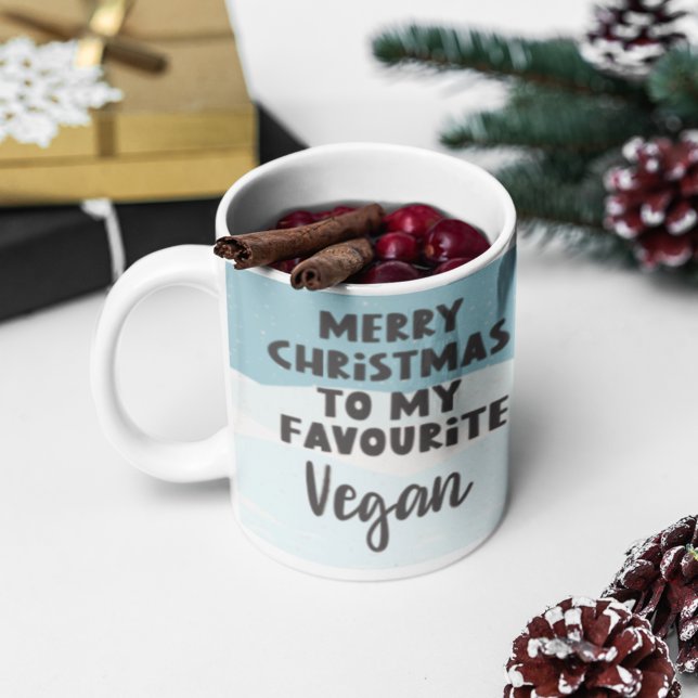 God jul till Vegan-tecknad-piglet Kaffemugg (Skapare uppladdad)