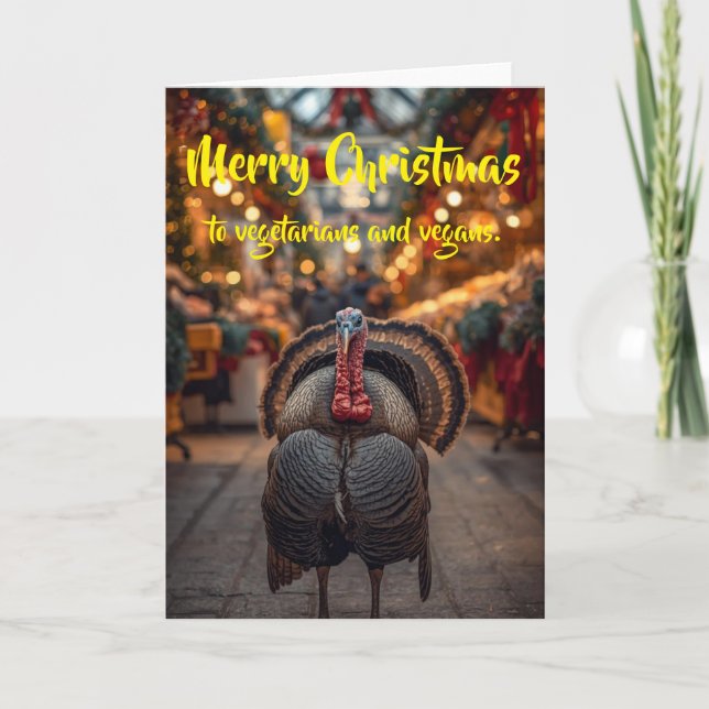 God jul till vegetarianer och veganer. kort (Framsida)
