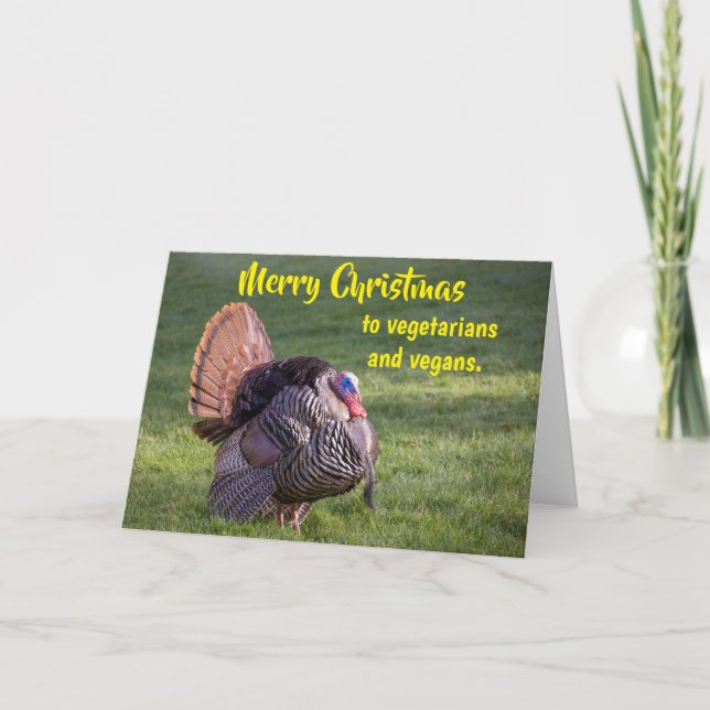 God jul till vegetarianer och veganer. kort (Framsida)