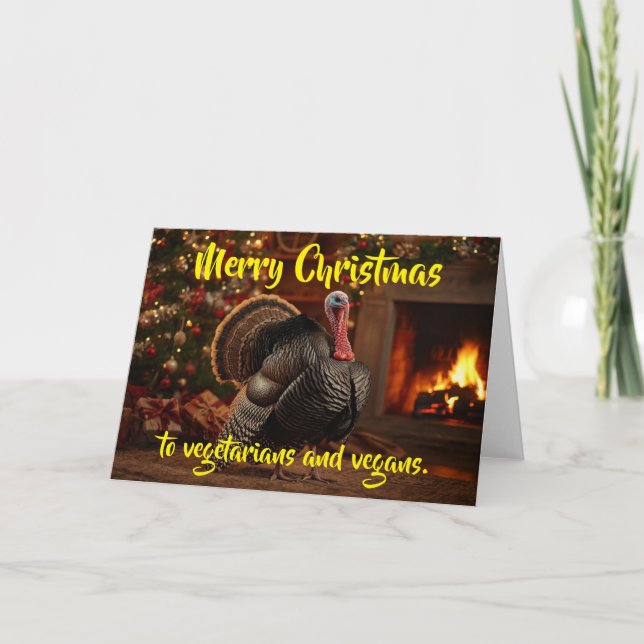 God jul till vegetarianer och veganer. kort (Framsida)