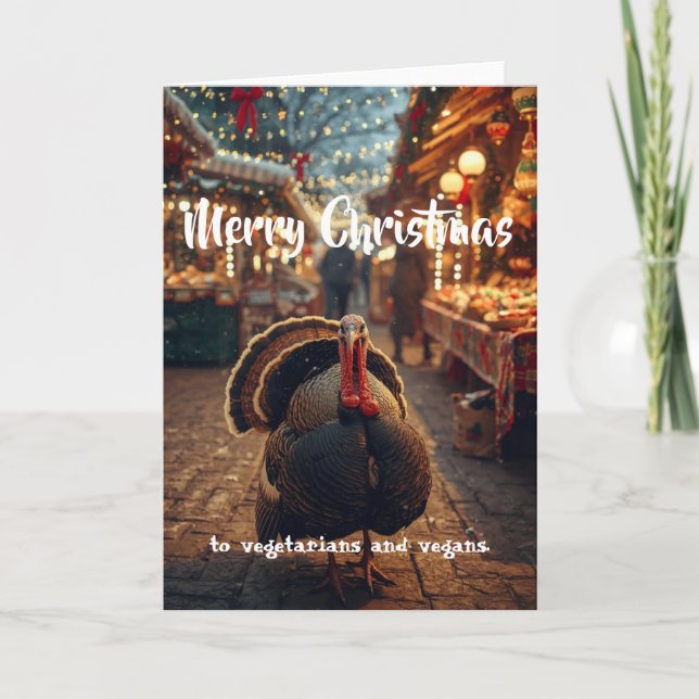 God jul till vegetarianer och veganer. kort (Framsida)