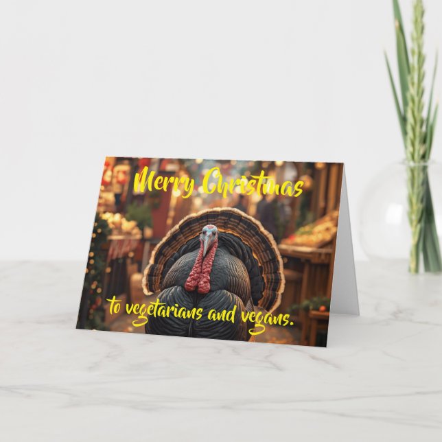 God jul till vegetarianer och veganer. kort (Framsida)