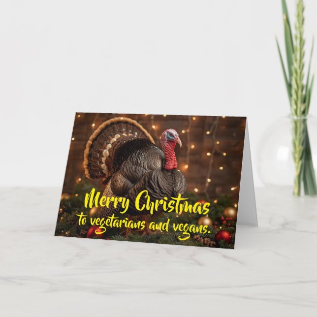 God jul till vegetarianer och veganer. kort (Framsida)