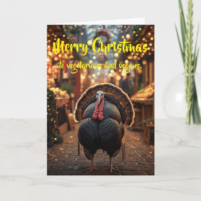 God jul till vegetarianer och veganer. kort (Framsida)
