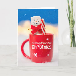 God Jul till Vem som Helst Marshmallow Snöman Helgkort