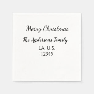 God jul tillägg familjen namn adress namn text pappersservett