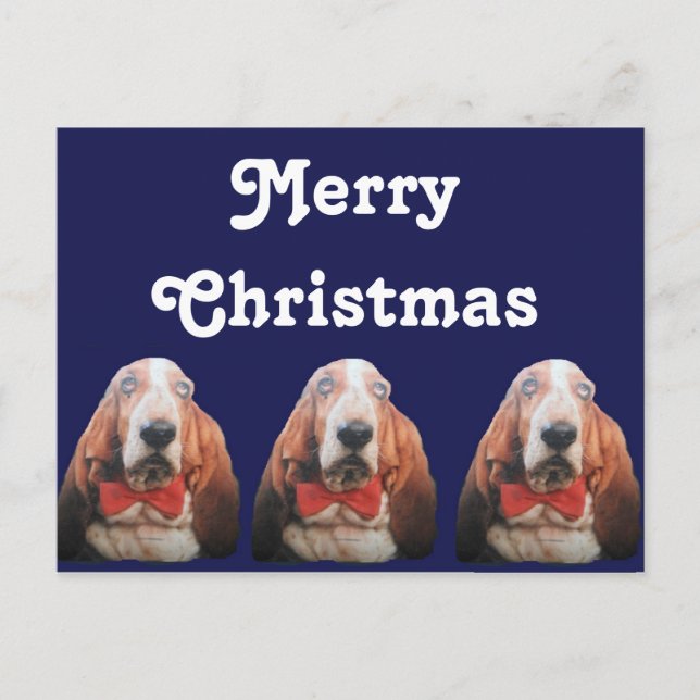 God jul-tillgångshundar för vykort (Framsida)