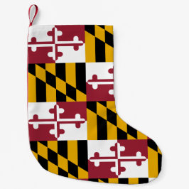 God jul tillsammans med Flagga Maryland, USA Liten Julstrumpa
