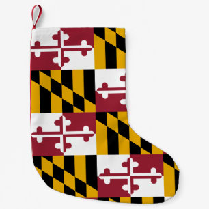 God jul tillsammans med Flagga Maryland, USA Liten Julstrumpa