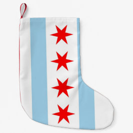 God jul tillsammans med Flagga of Chicago, USA Liten Julstrumpa
