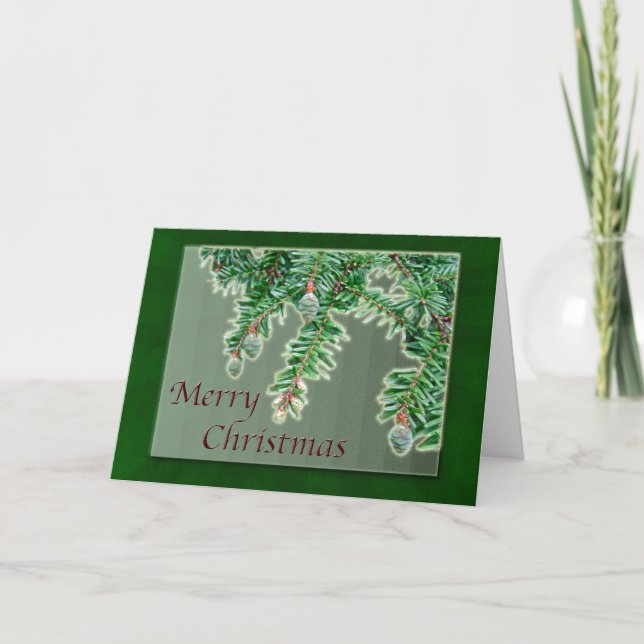 God jul Tiny Evergreen Cones Helgkort (Framsida)