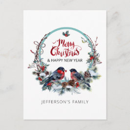 God jul tjurar och Helgdag för andning Postcar Helg Vykort