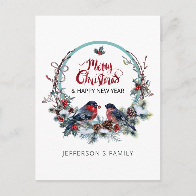 God jul tjurar och Helgdag för andning Postcar Helg Vykort (Framsida)