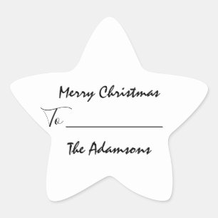 God jul to..Från Family Namn Helgdagars Star Stjärnformat Klistermärke