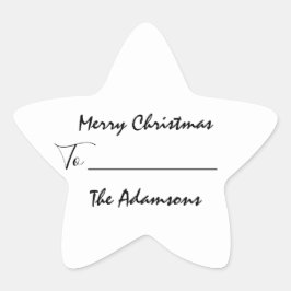 God jul to..Från Family Namn Helgdagars Star Stjärnformat Klistermärke