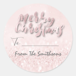 God jul to..Från Namn Helgdagar  Rosa Runt Klistermärke