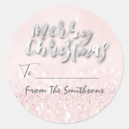 God jul to..Från Namn Helgdagar  Rosa Runt Klistermärke