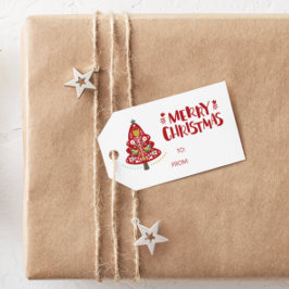 God jul TO/FROM Träd Gift Märkre Presentetikett