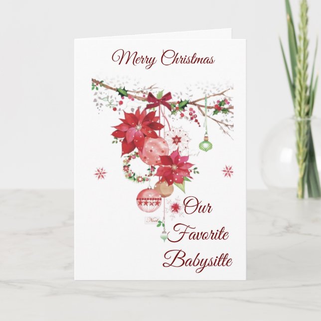 GOD JUL TO *TILL VÅR FAVORITBABYSITTER * HELGKORT (Framsida)