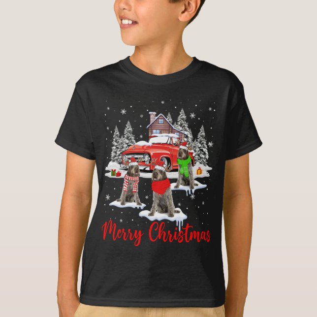 God jul Tomt Wirehjärn Pointing Griffon T Shirt (Framsida)