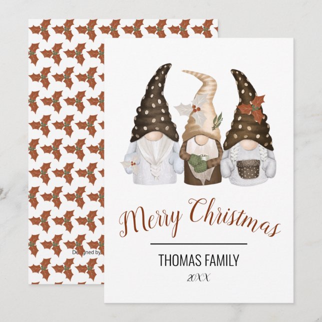 God Jul Tomtar Julkort (Fram/baksida)