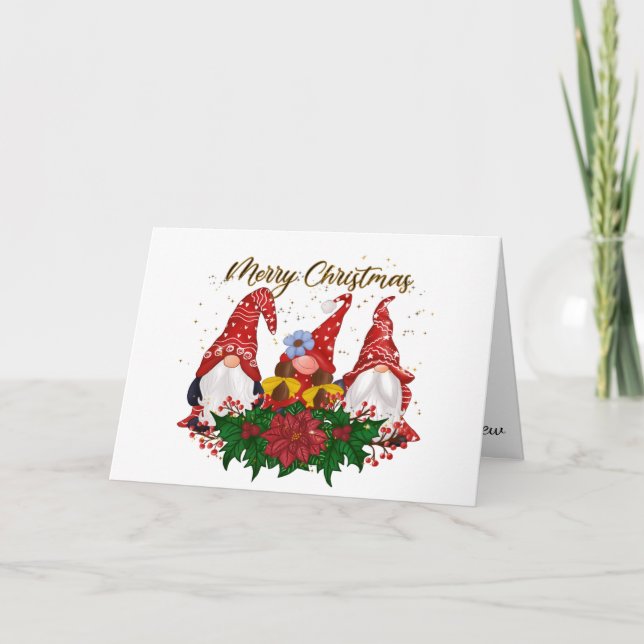 God Jul Tomtar Julkort Helgkort (Framsida)