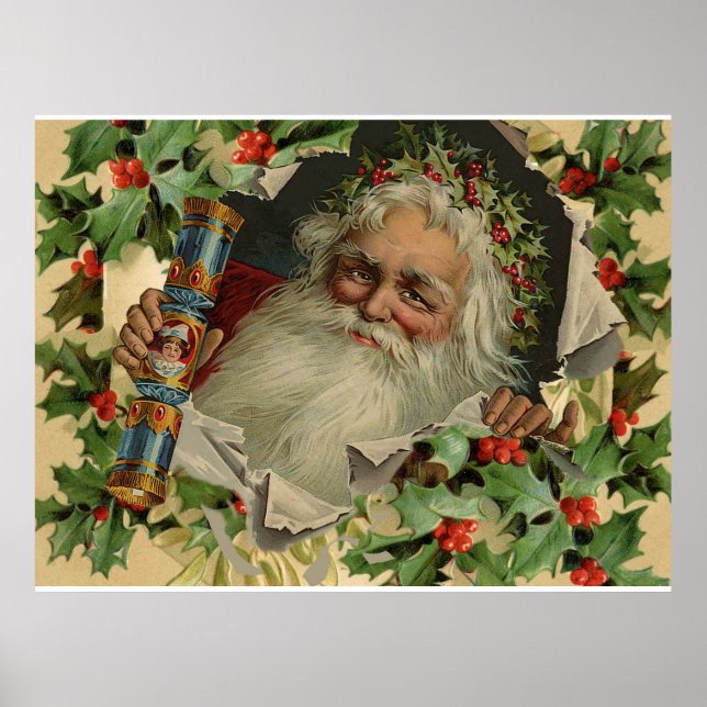 God jul Tomte Antik klassiker Poster (Framsidan)