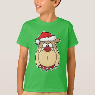 God Jul Tomte Bulldog Screwball Grafik T Shirt