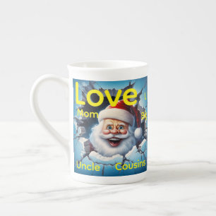God Jul Tomte Familj Kärlek Vänner Benporslin Mugg