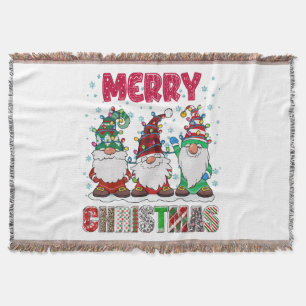 God Jul Tomte Familj Rolig Julgran Filt