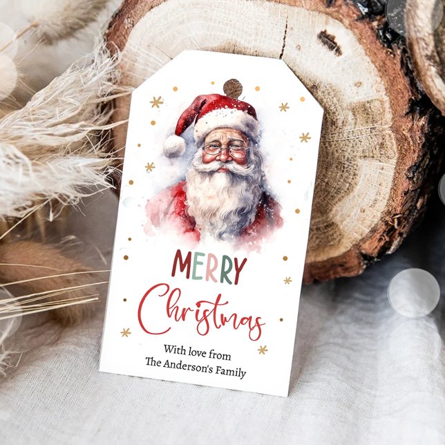 God Jul Tomte Familj Tack Gåva Presentetikett (Skapare uppladdad)