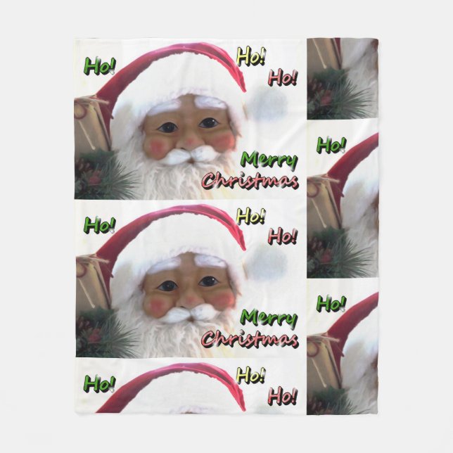 God Jul Tomte Fleecefilt (Framsidan)