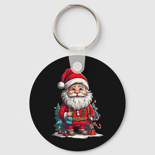 God jul Tomte För Pojkar Flickor1  Nyckelring (Framsida)