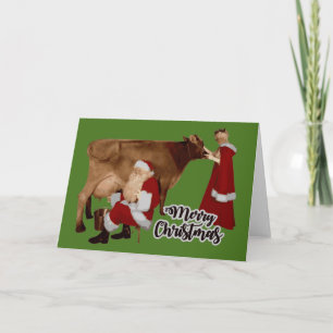 god jul tomte fru claus ko inbjudan