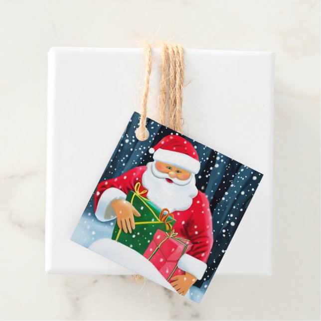 God Jul - Tomte Gåvor Etiketter (På plats)