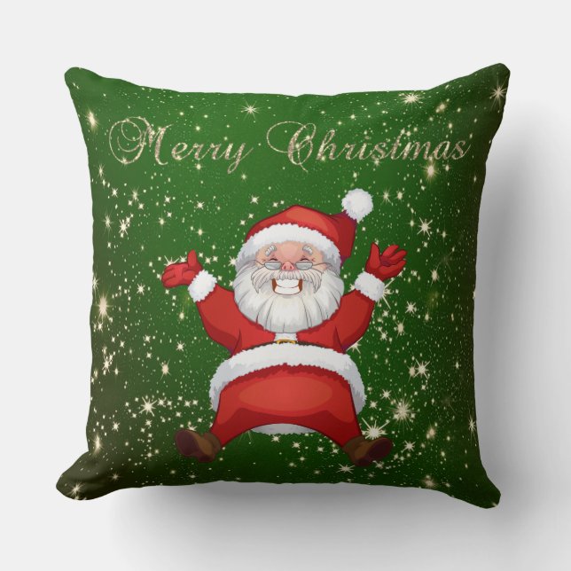 God Jul,Tomte,Gnistrande,Grön Kudde (Framsida)
