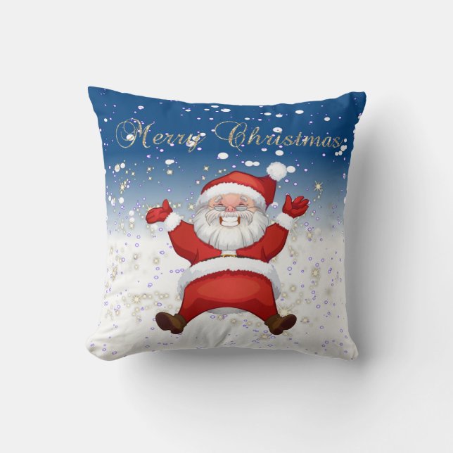 God Jul,Tomte,Gnistrande, Vit Kudde (Framsida)