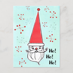 God Jul Tomte Ho Ho Ho Snöflingor Helg Vykort