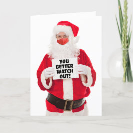 God Jul Tomte i Covid Ansiktsmask Helgkort