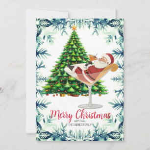 God Jul Tomte i Martiniglas Julkort