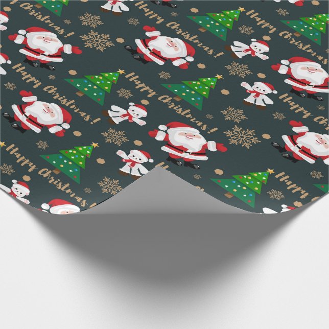 God Jul, Tomte, Julgran, Björn  Presentpapper (Hörn)
