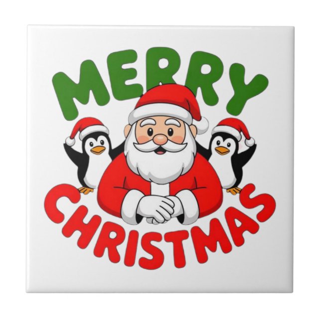 God Jul Tomte Kakelplatta (Framsidan)