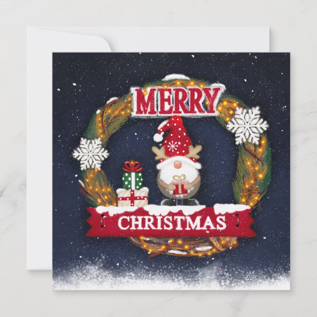 God Jul Tomte  Kort (Framsida)