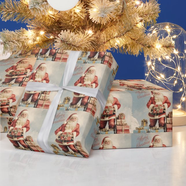 God Jul Tomte med presenter  Presentpapper (Helgdagar)