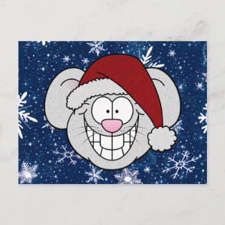 God Jul Tomte Mus Screwball Grafik Vykort