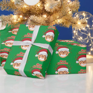 God Jul Tomte Mustasch Och Glasögon Presentpapper