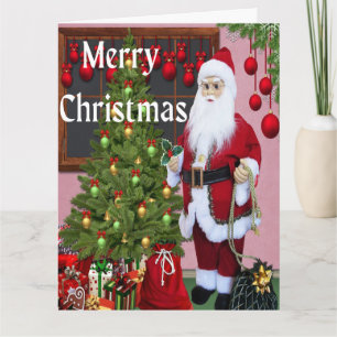 God Jul Tomte och Julgran Kort