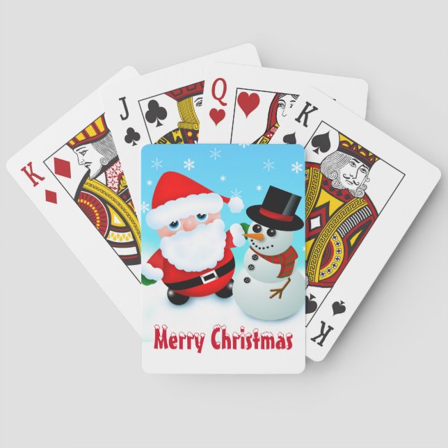 God Jul, Tomte och Snömannen  Casinokort (Baksidan)