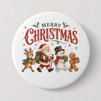 God Jul Tomte och Vänner Knapp