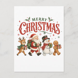 God Jul Tomte och Vänner Meddelande Vykort